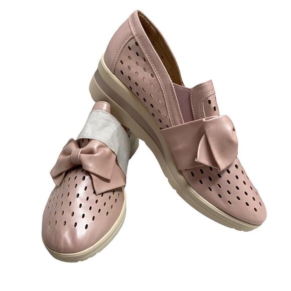 Summer Bowknot Sneakers Peach/Pink Size 40 US Size 9-9.5 New Without Tags - Picture 2 of 11